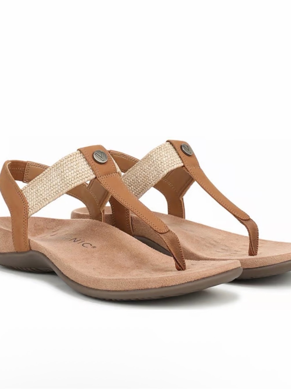 Vionic Women's Brea Heeled Sandal, Camel Nubuck Leather 8.5 US worn once